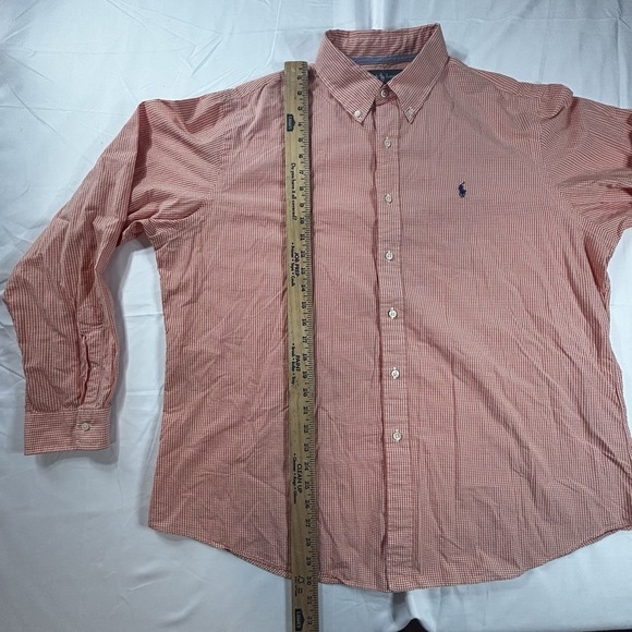 RALPH LAUREN Shirt Men 2XL Gingham Check Custom Fit Button Up Long Sleeve Cotton - Picture 6 of 10